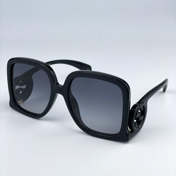 NEW Gucci GG1326S 001 Black Grey Gradient Oversized Square Women Sunglasses main image 11